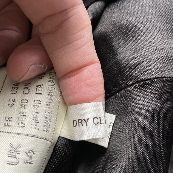 JANICE WAINWRIGHT VTG Rayon Silk Blend Velvet Midi Skirt Formal Black 12 62-14 - Picture 8 of 12